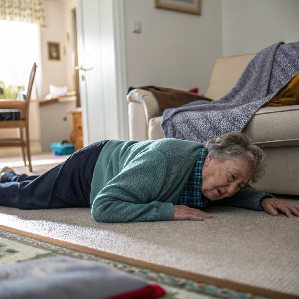 Adulto mayor trabajando en su equilibrio y prevención de caídas